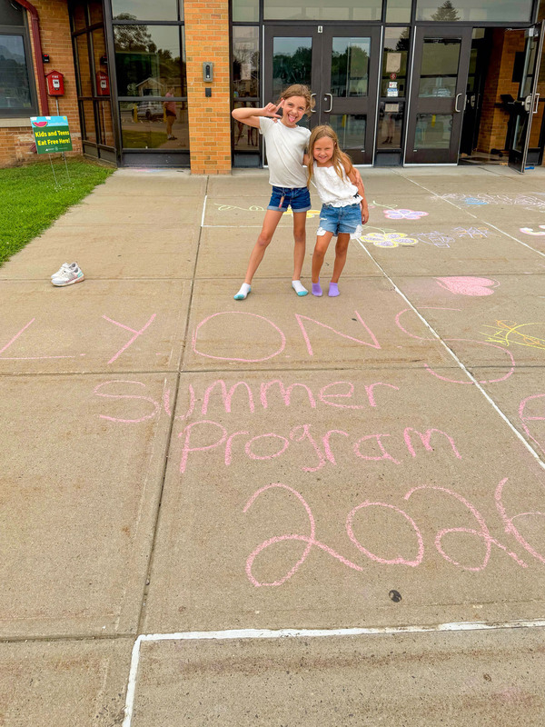 students in summer program outside of school