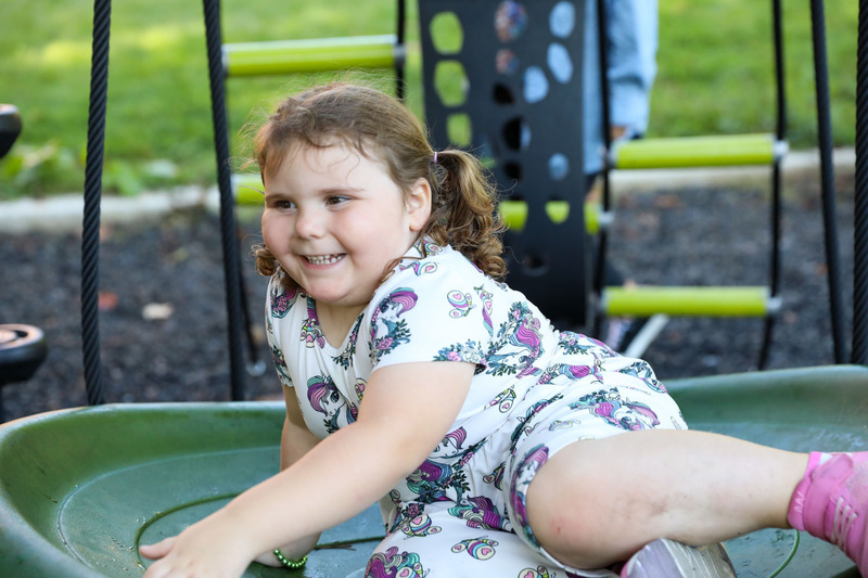 student playing on playground