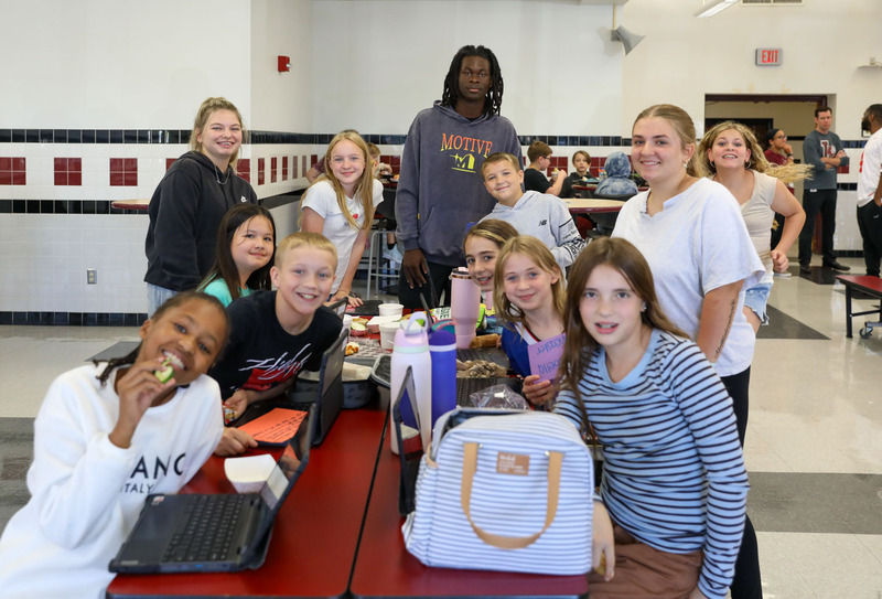 students posing with leadership kids
