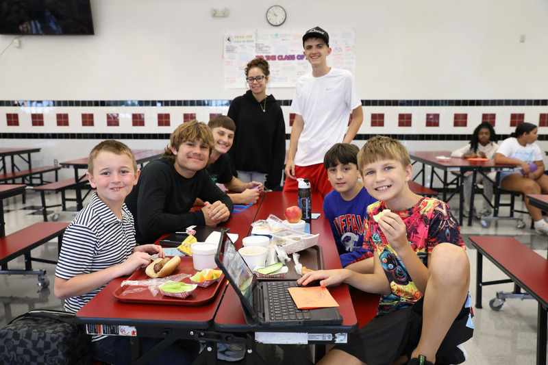 students at lunch