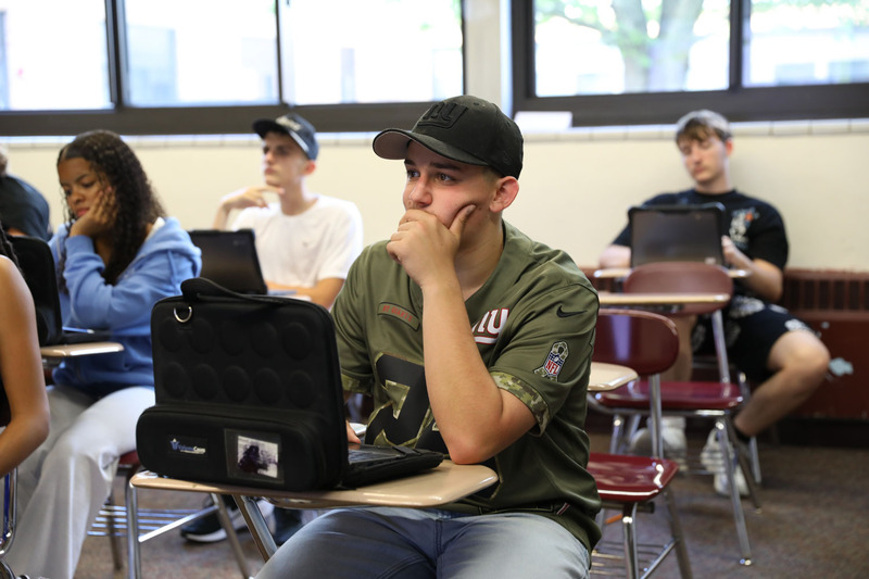 student paying attention to mrs. kuhn