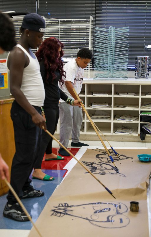 students drawing