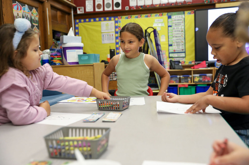 student at table for buddy day