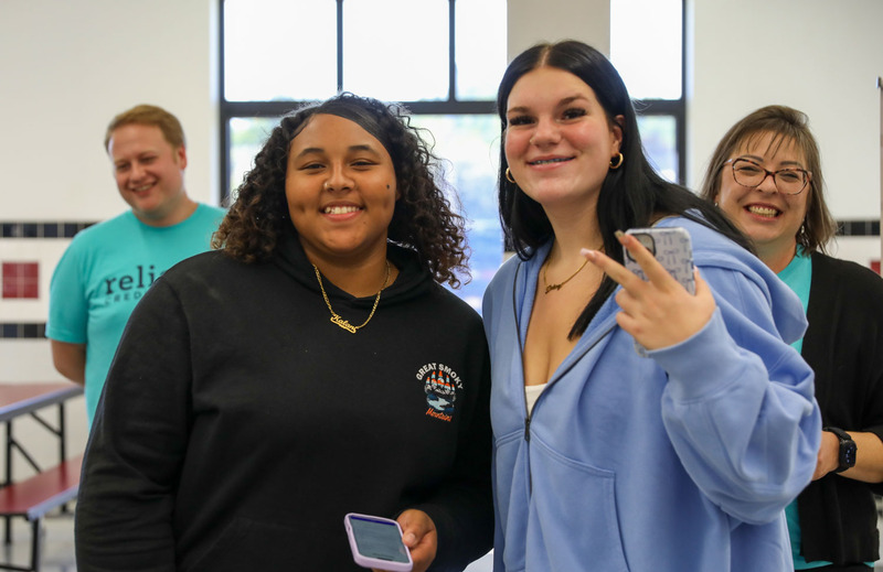 students posing