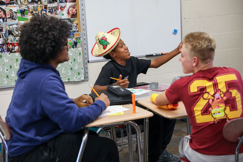 student in spanish class