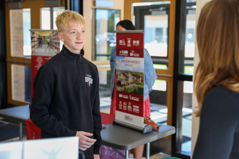 student learning about colleges