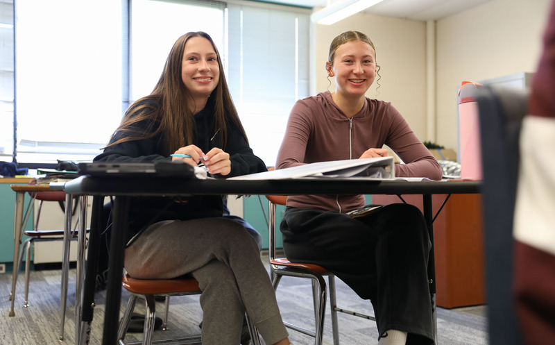 students at their desks