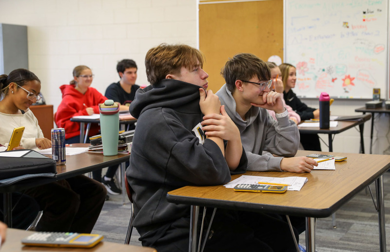 students at desk