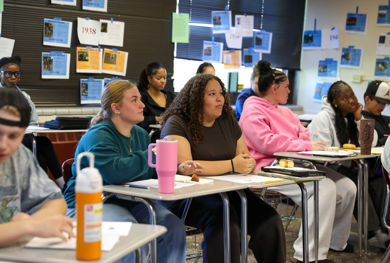 student engaging in class
