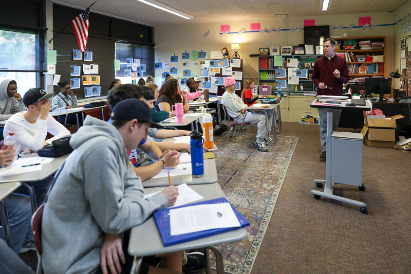 students engaging in class