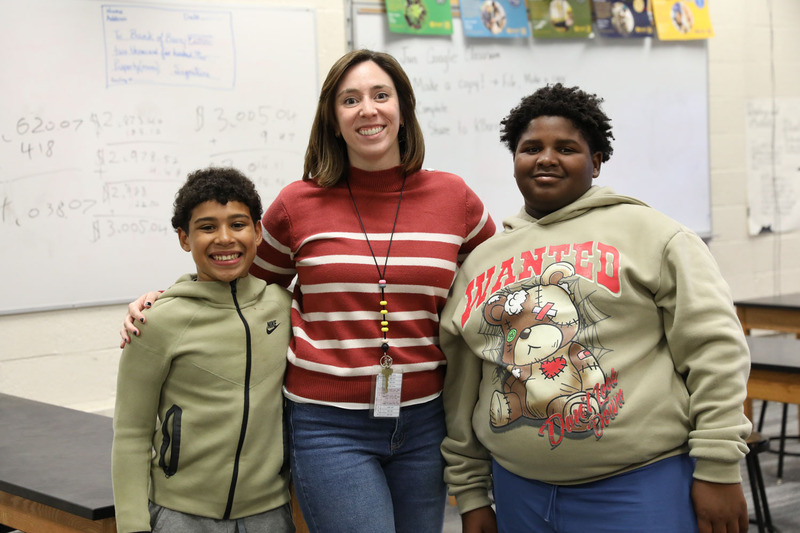 teacher with students