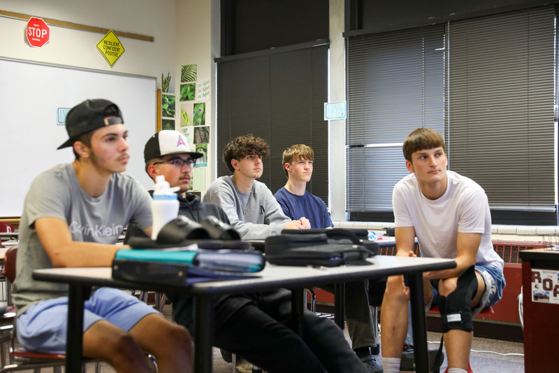 students sitting at desks