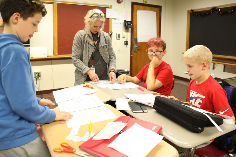 students working together