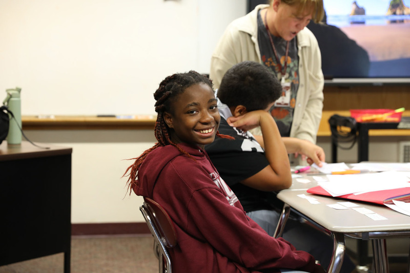 student smiling at camera