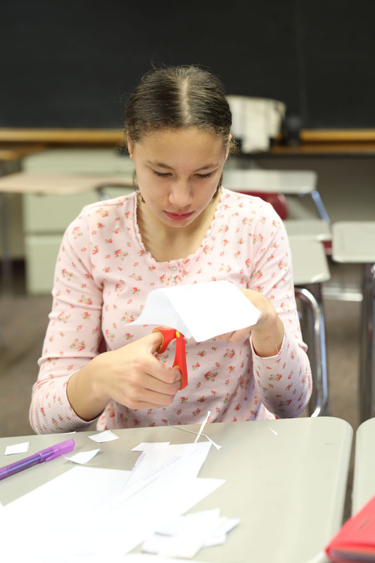 student cutting