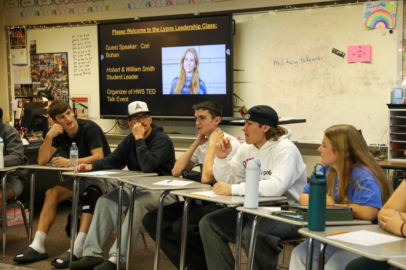 students talking