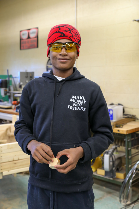 student with cube