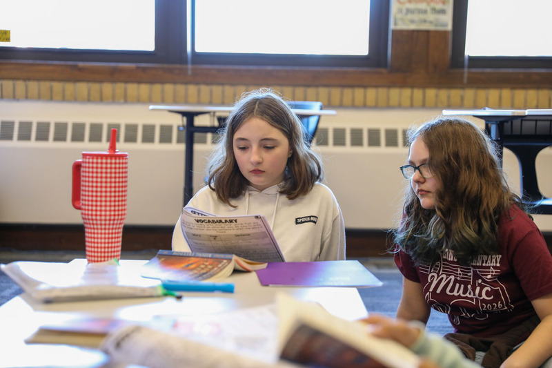 student in discussion