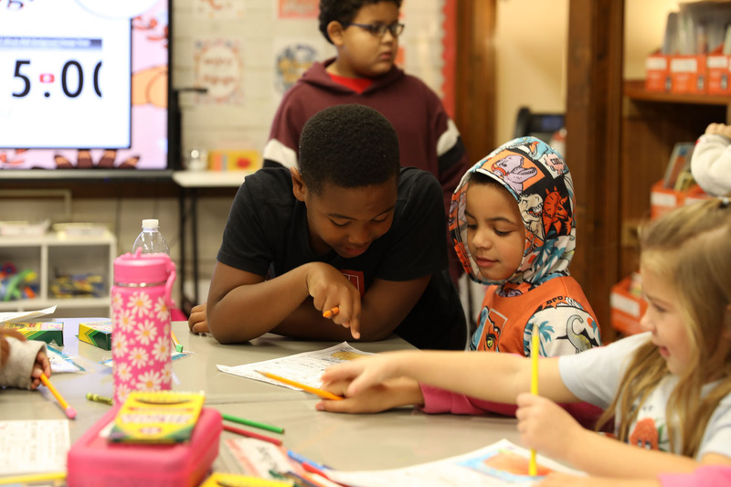 students working together on a project