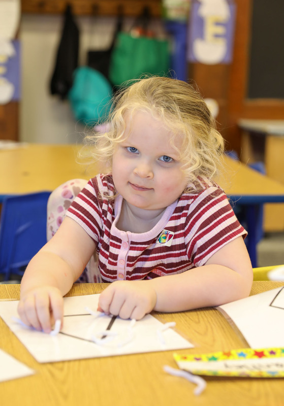 UPK student working on shapes
