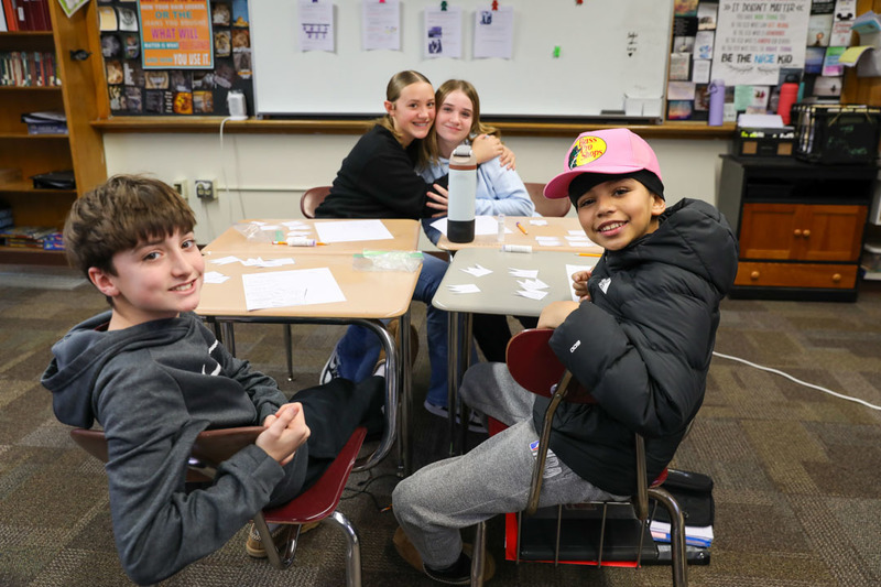 7th graders rev iewing