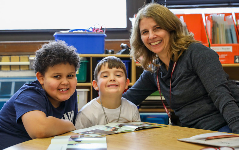 students with teachers