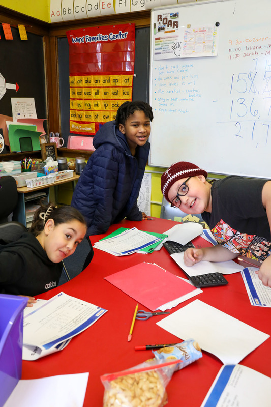 students in math class