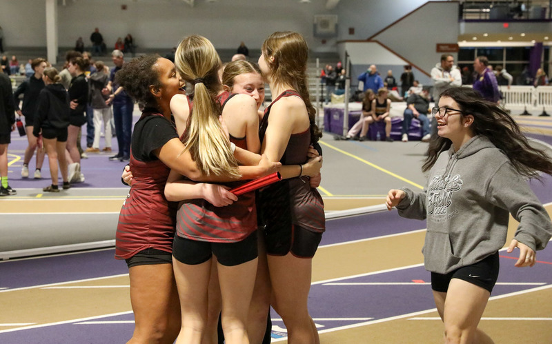 track athletes celebrating
