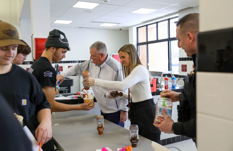 administrators serving ice cream