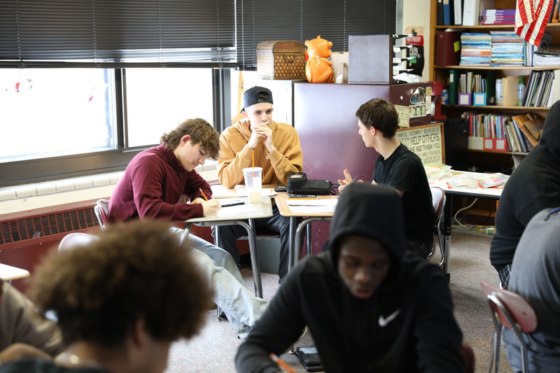 student engaging in group work