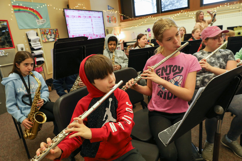 elementary band students