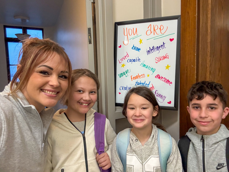 Mrs. Bookmiller and students