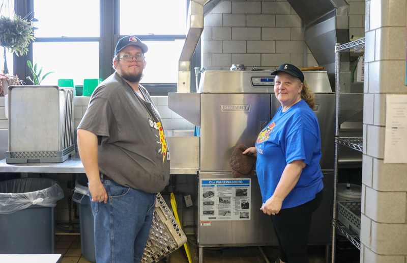 Middle High School Lunch team serving
