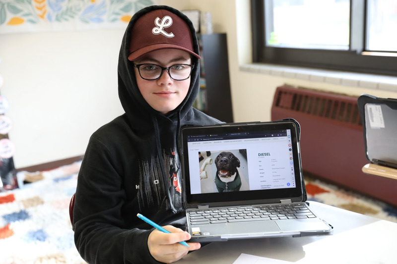 7th grader in english class