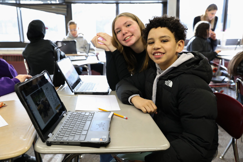 7th grader in english class