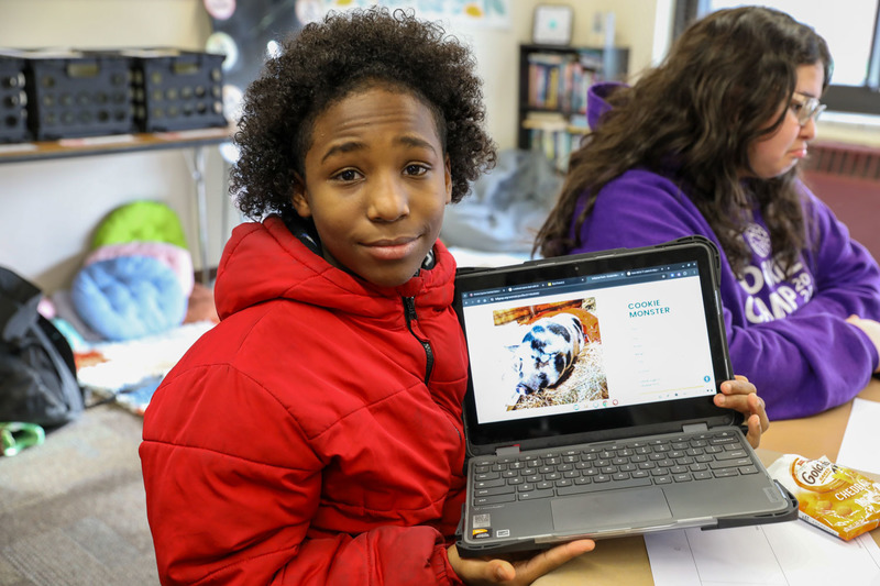 7th grader in english class