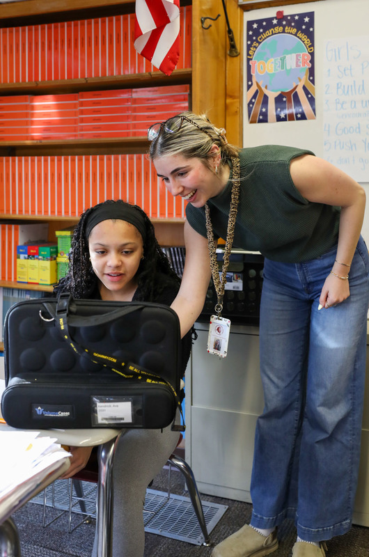 7th grader in english class