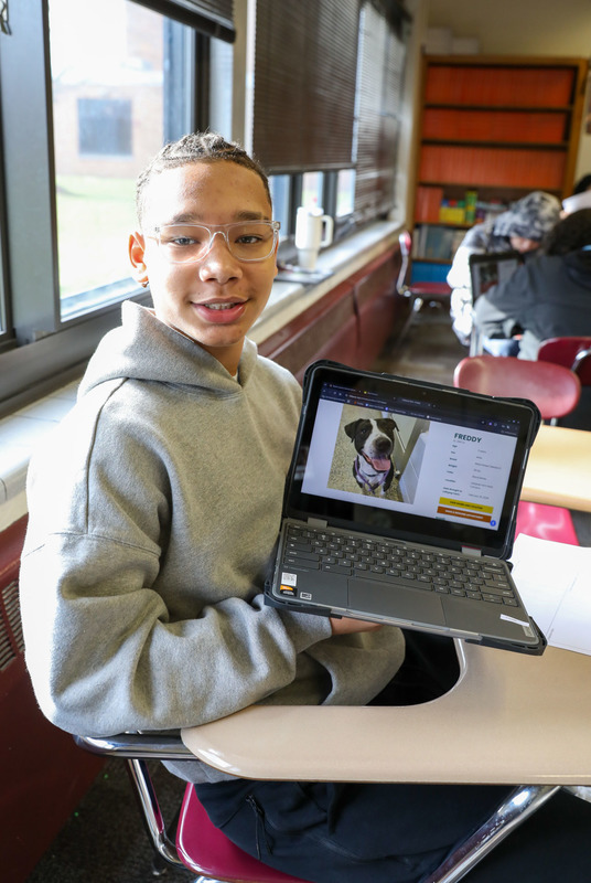 7th grader in english class