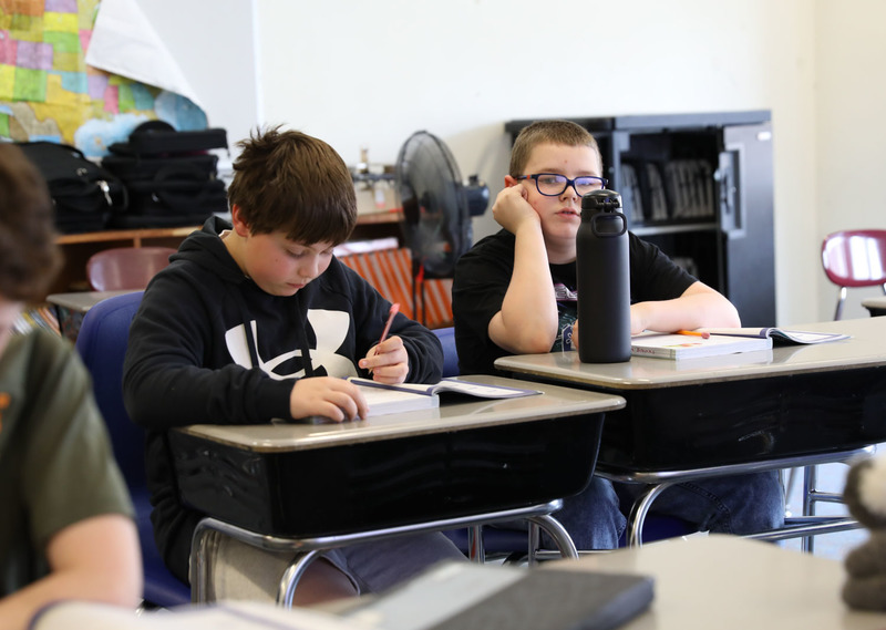 students in math class