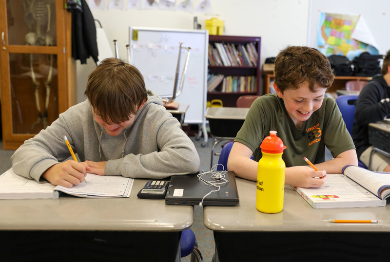 students learning math