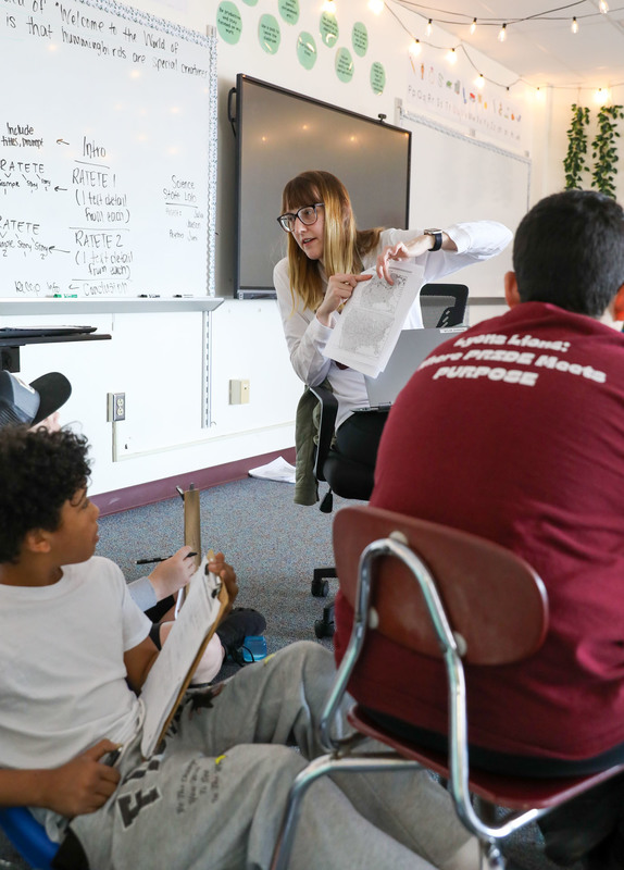 Ms. Johnson and students in science class
