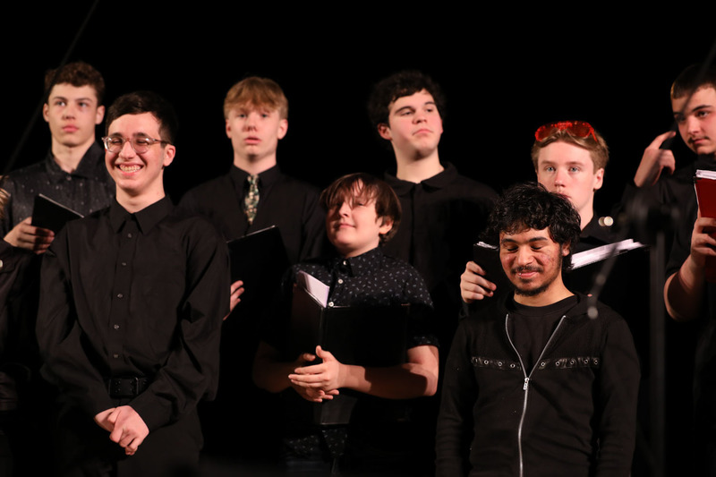 student performing in chorus concert