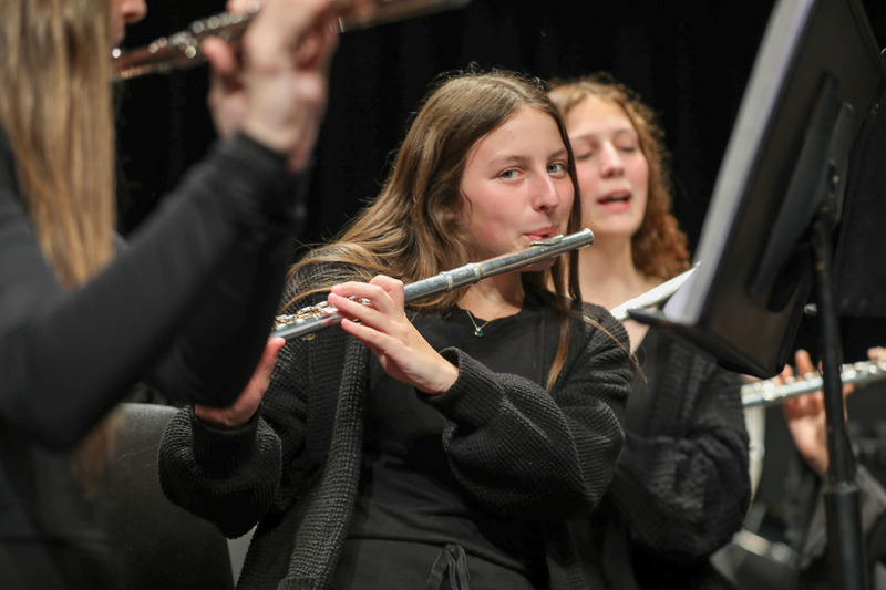 student performing in chorus concert