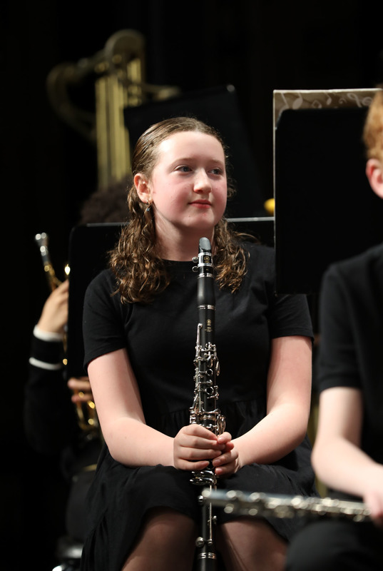 student in middle school band