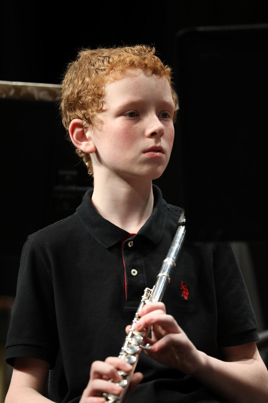 student in middle school band