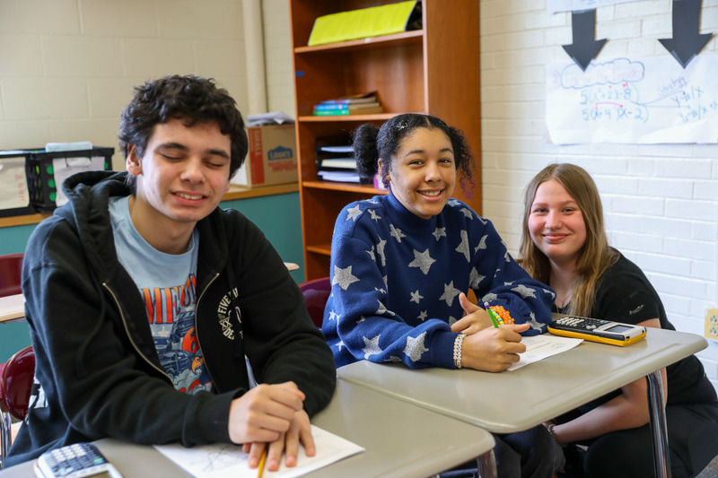 students posing together
