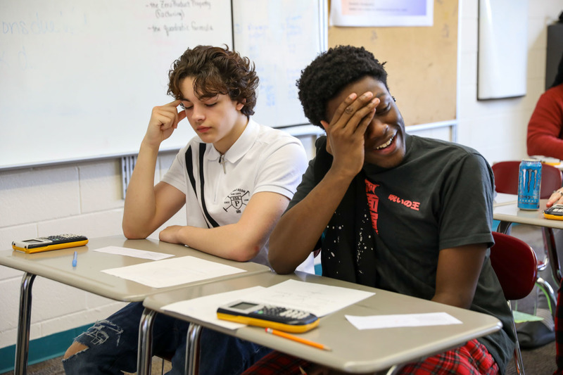 students in math class