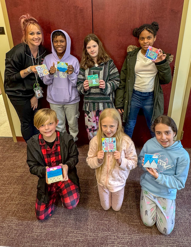 mrs. bookmiller with students