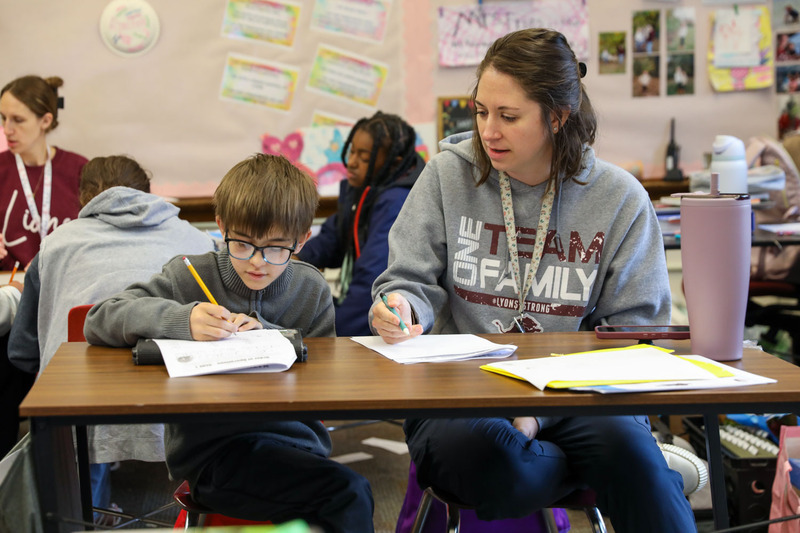 students working