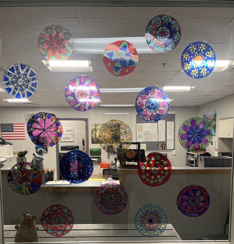 The picture shows the students Window Rose Art Projects. 
